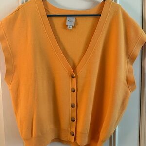 Maeve Orange Button-Up Cardigan